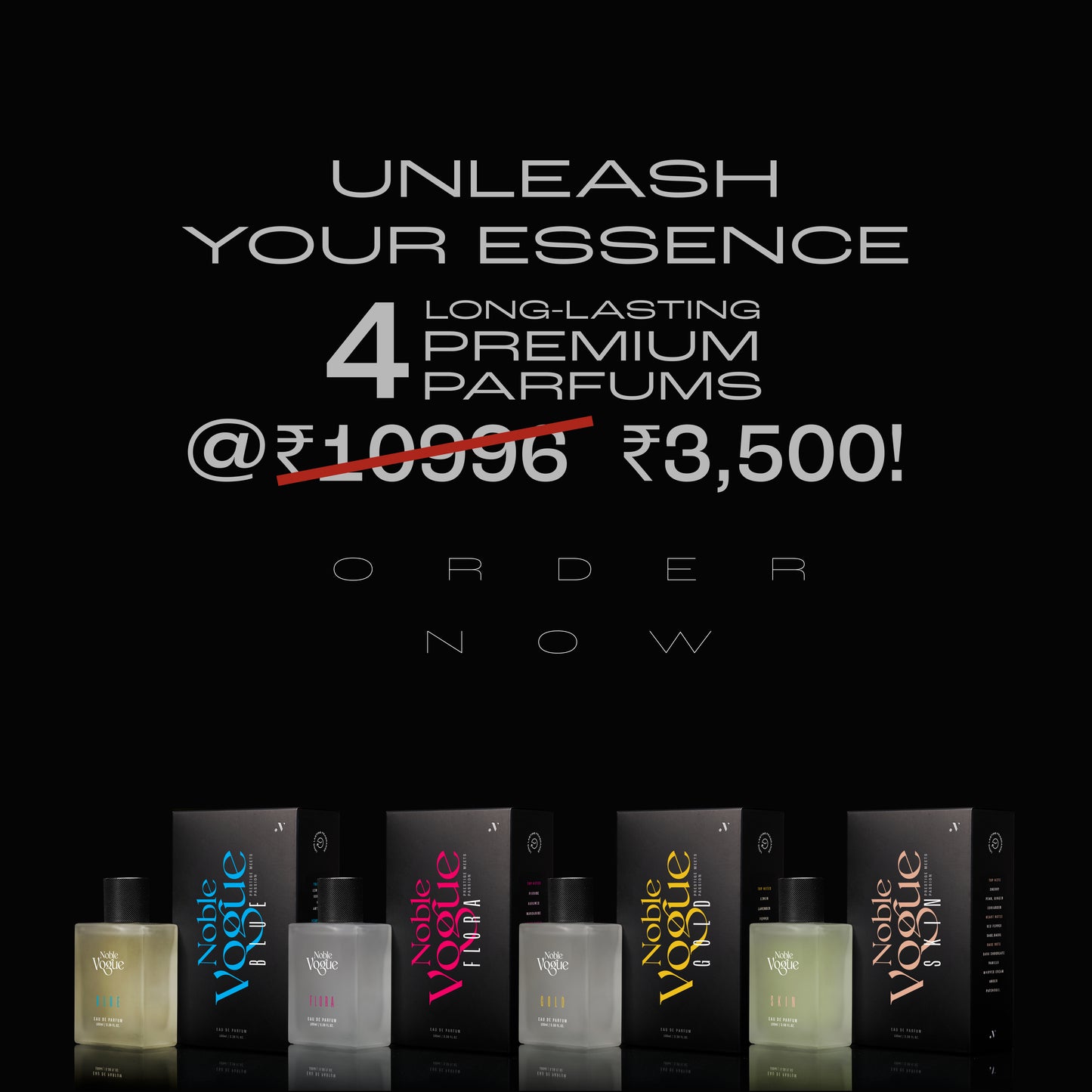4 LONG LASTING PREMIUM PARFUMS (100ML x 4)