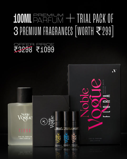 NOBLE VOGUE FLORA 100ML+ TRIAL PACK OF THREE FRAGRANCE