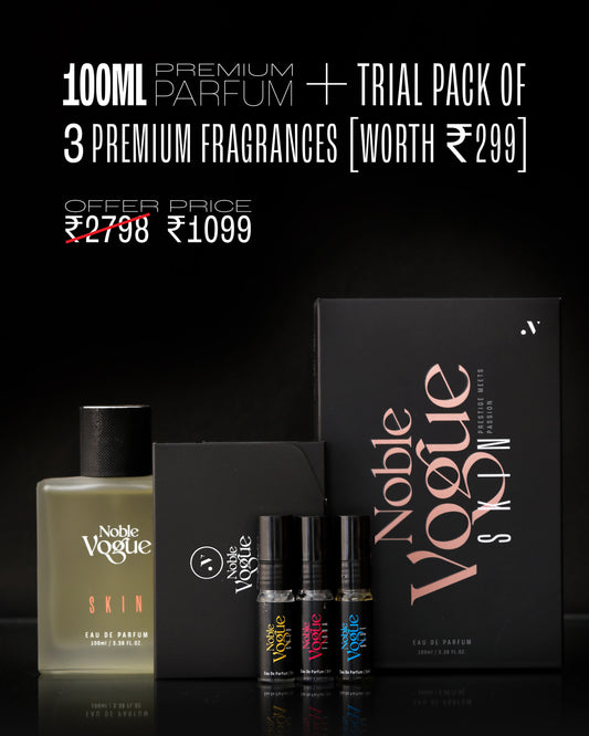 NOBLE VOGUE SKIN 100ML + TRIAL PACK OF THREE FRAGRANCE